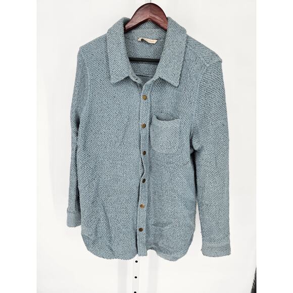 Soft Surroundings Womens Sz 1X Snap Front Boyfriend Shacket Light Blue Cotton - Picture 1 of 5